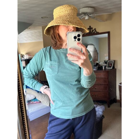 Helen Kaminski Madagascar Hand Rolled Raffia Straw Boater Hat Natural